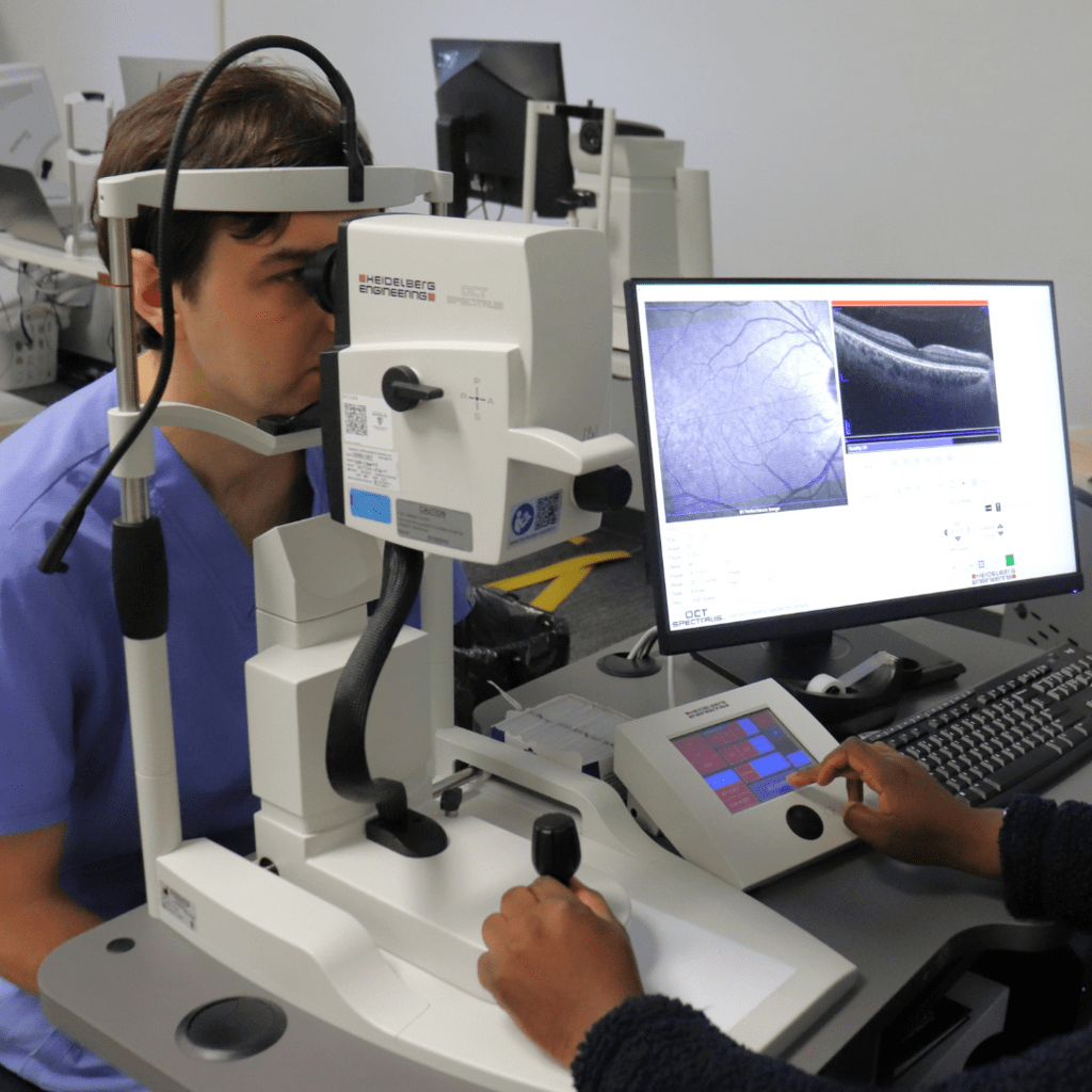 OCT imaging being completed 