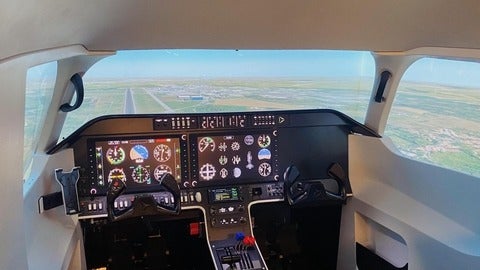 Picture of the flight simulator used by WISA for research purposes