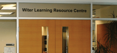 Photo of the Witer Learning Resource Centre entrance
