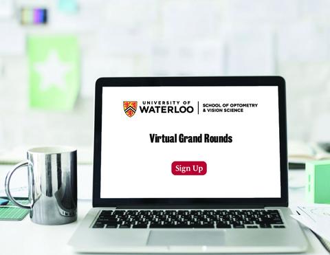 laptop with Virtual Grand Rounds - Sign up!