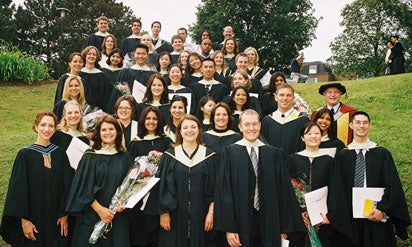 Graduating class of 2004 in gowns