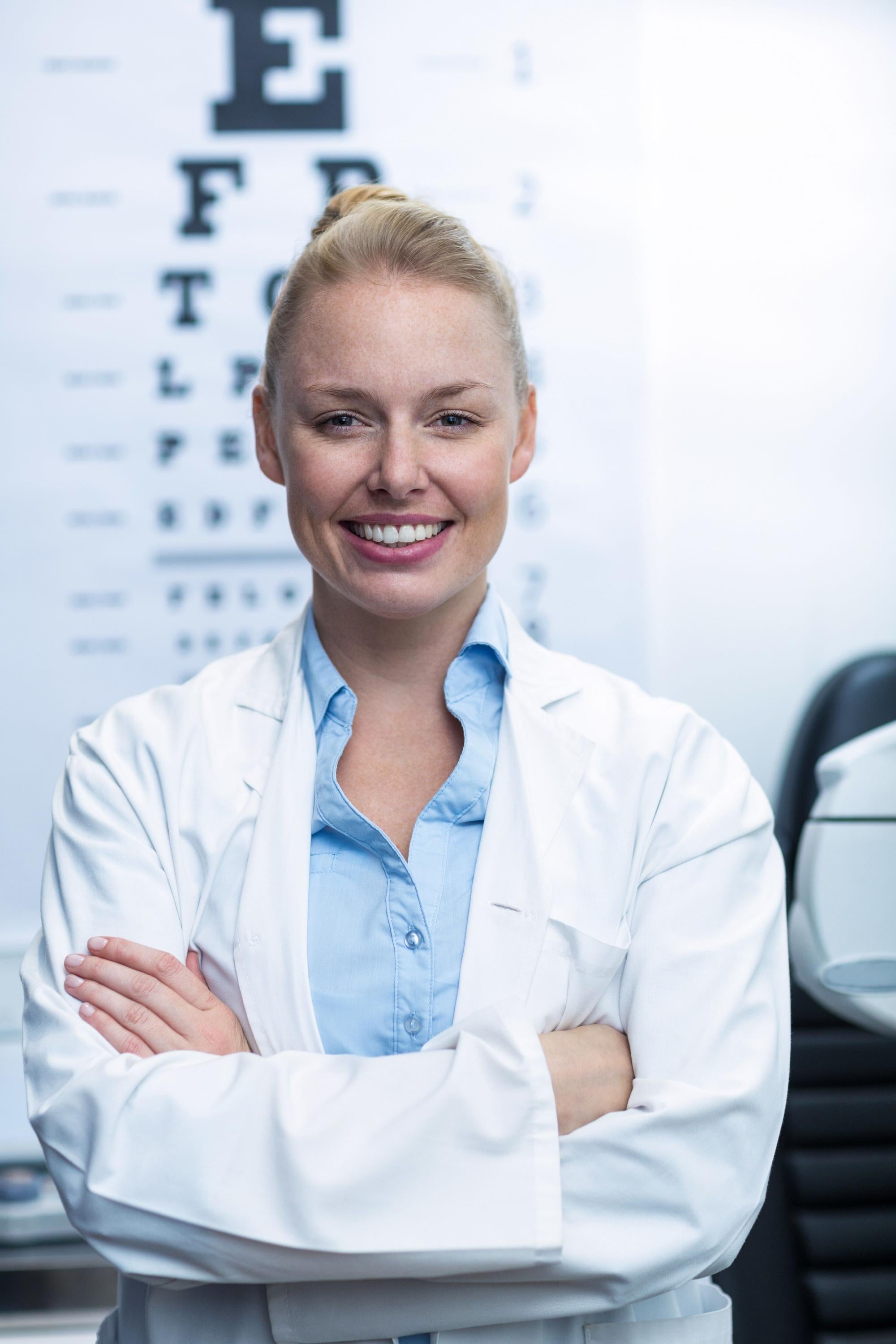 Optometrist with an Eye Chart