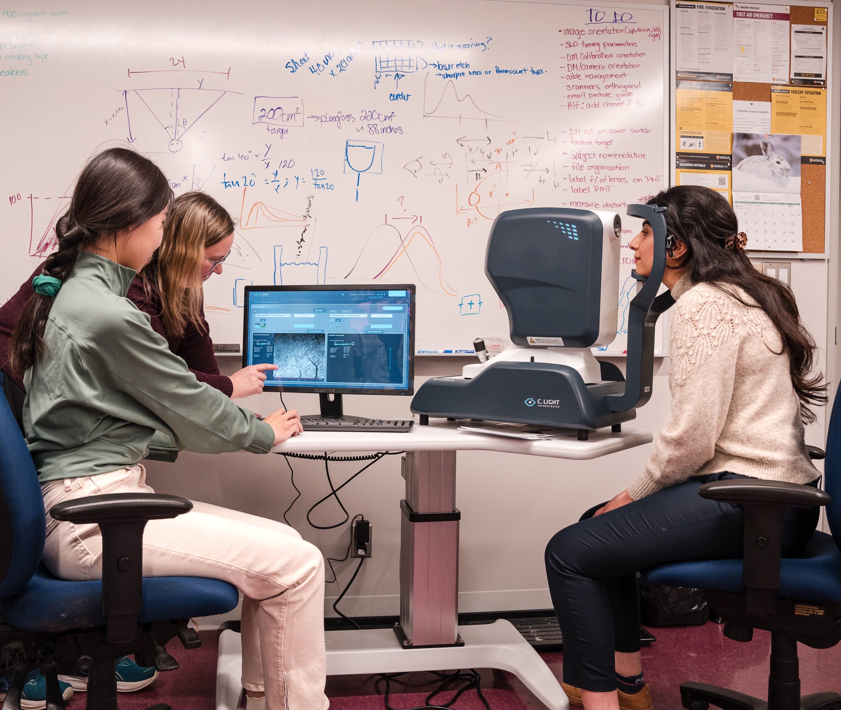 Students learn eye exam techniques