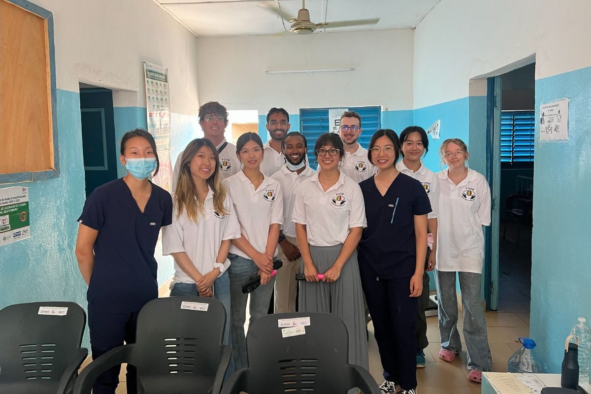 Students in Senegal clinic