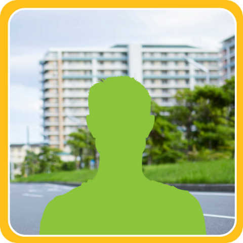 Silhouette of a man in front of a city skyline