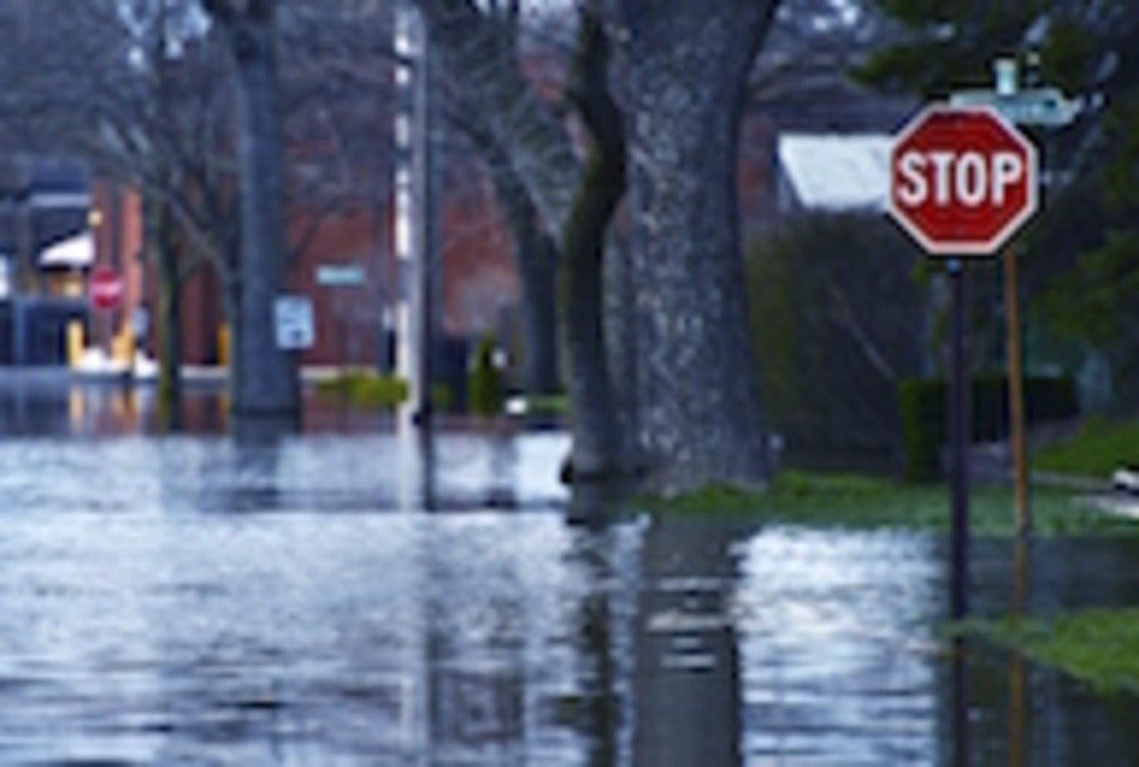 flooded stop sign
