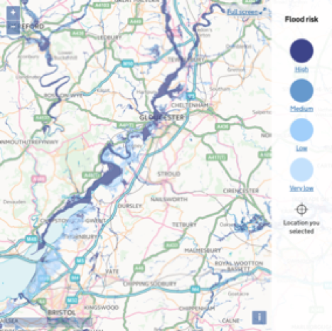 flood risk map of England