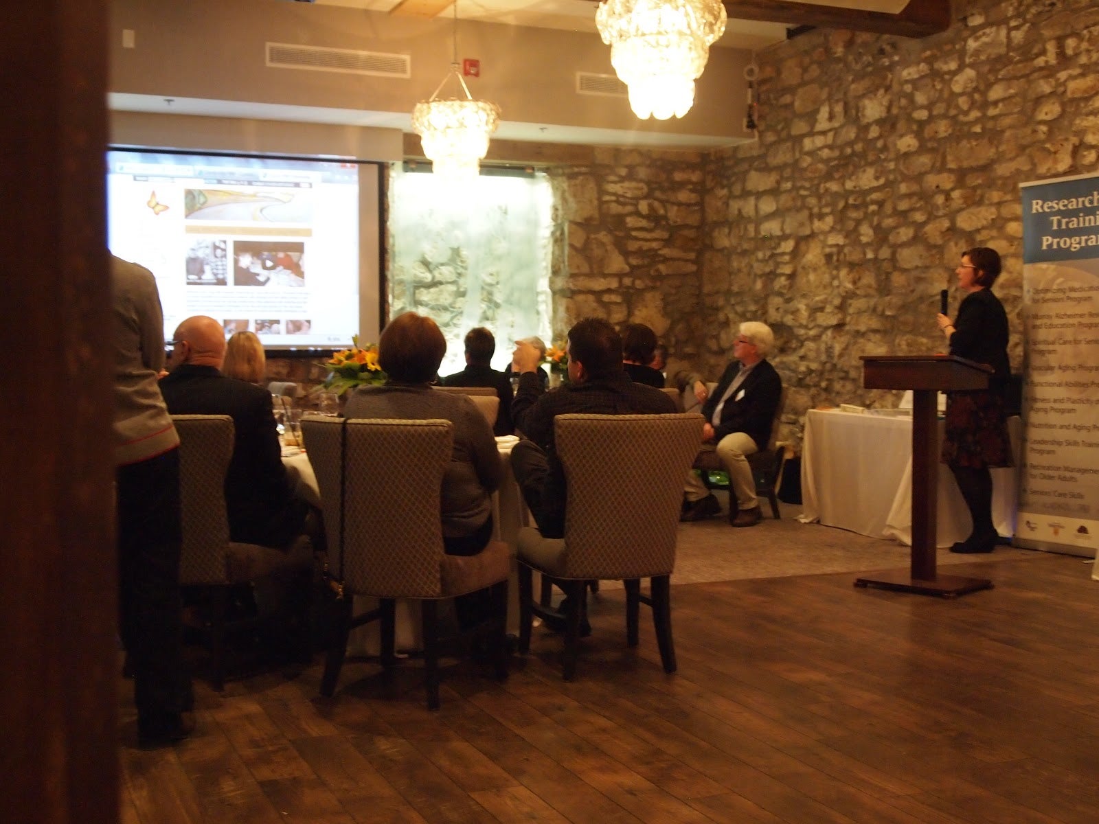 Co-Lead Lisa Loiselle demonstrates the website  to those gathered to celebrate the launch on Wednesday November 7, 2012.