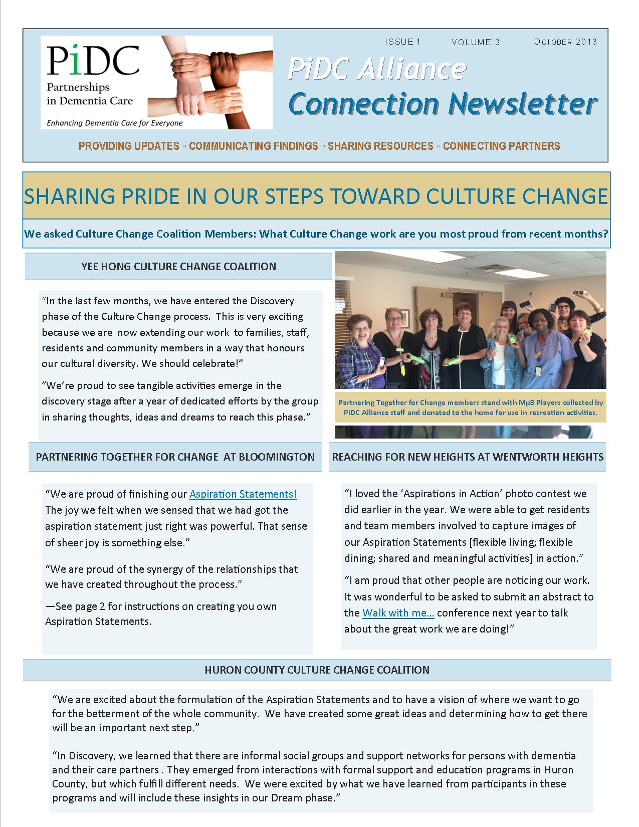 First page print version of newsletter