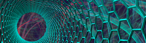 Computer artwork of the inside of a nanotube