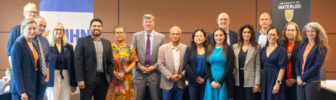 Group of people from University of Waterloo and Princess Margaret Cancer Centre - UHN at an MOU signing