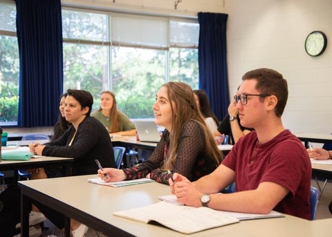 students sitting in a classroom