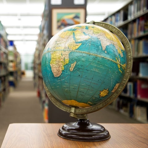 globe on a table