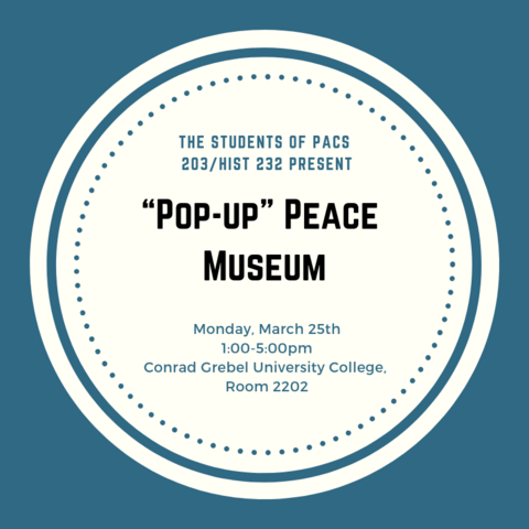 Decorative image with information about the pop-up museum.