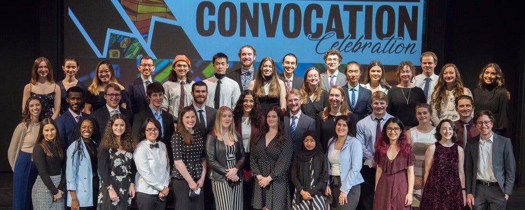 Group of students standing together for their convocation photo