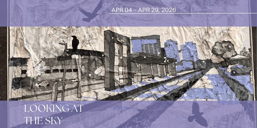 Artistic representation of an urban street, done using paint and then wrinkled.