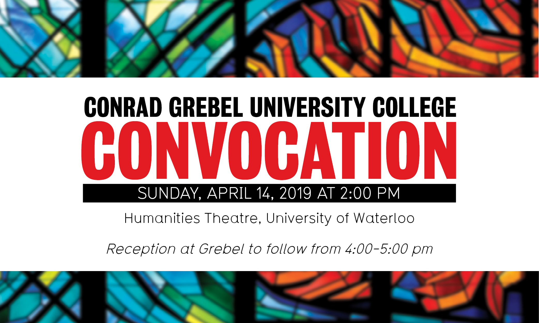 Decorative banner for convocation.