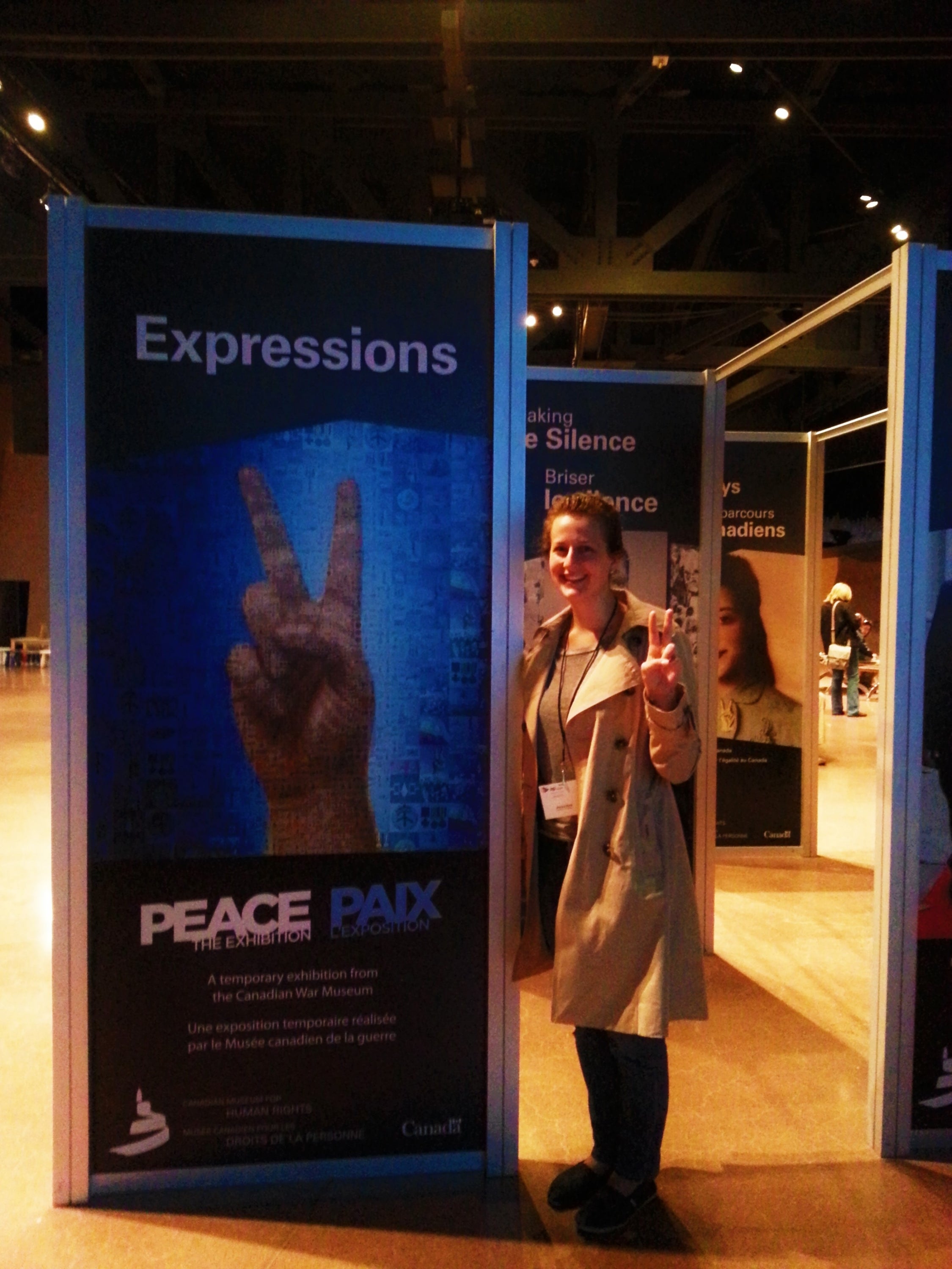 Jessica at the peace exhibition. 