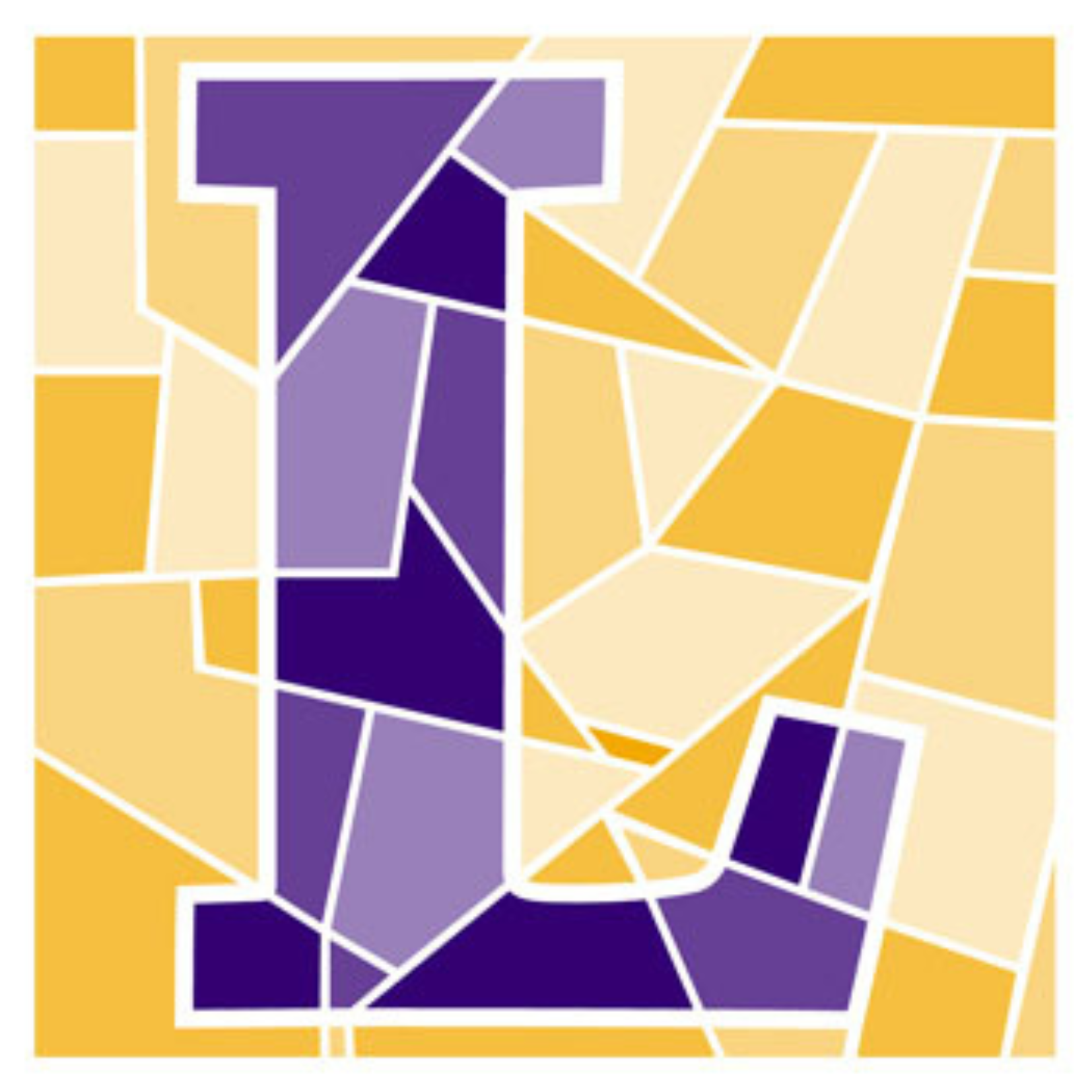 L made of shards of glass