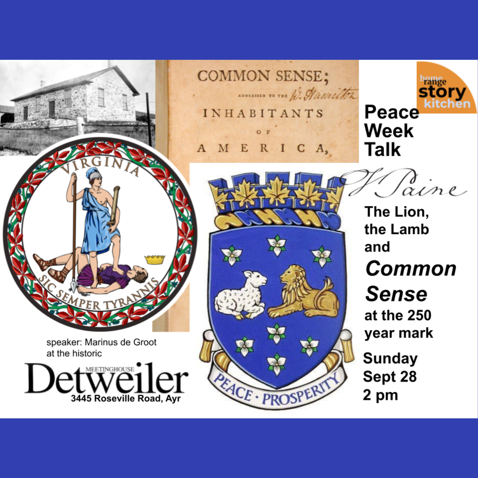 The Lion, the Lamb and Common sense at the 250 year mark Sunday Septmeber 28 2pm