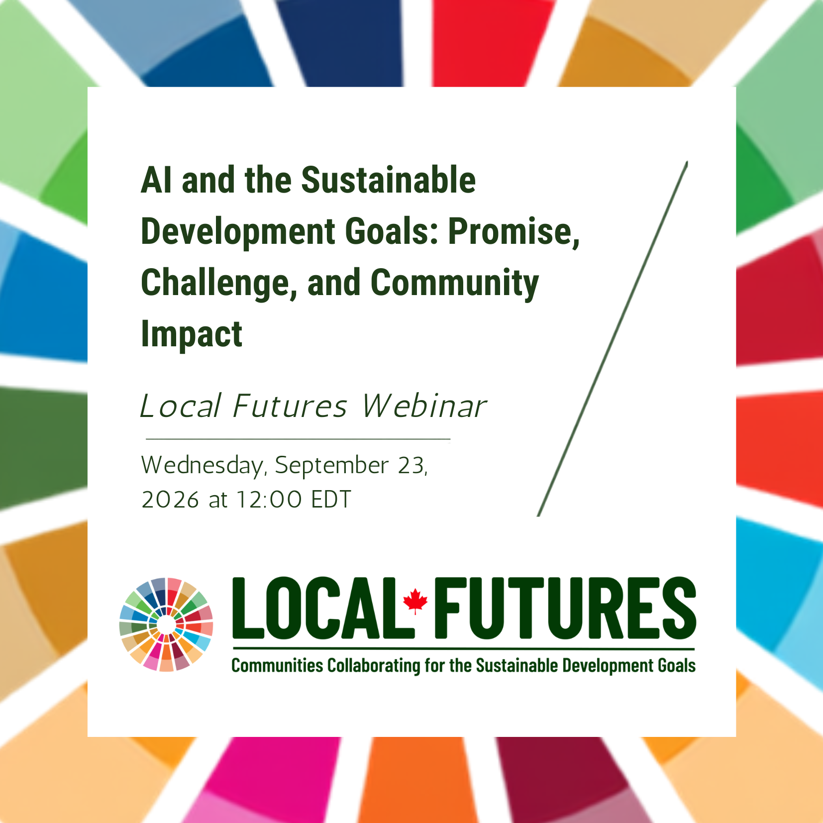 AI and the SDGs: Promise, challenge, and community impact webinar on September 23 from 12-1 PM (EST)