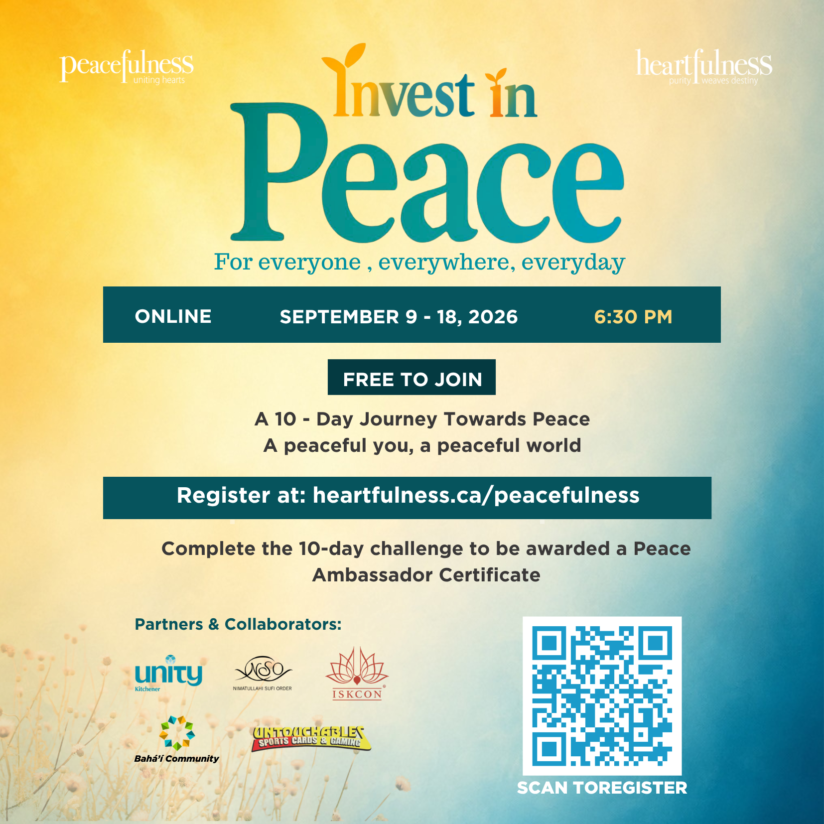 10 Day Online Peace Challenge Poster