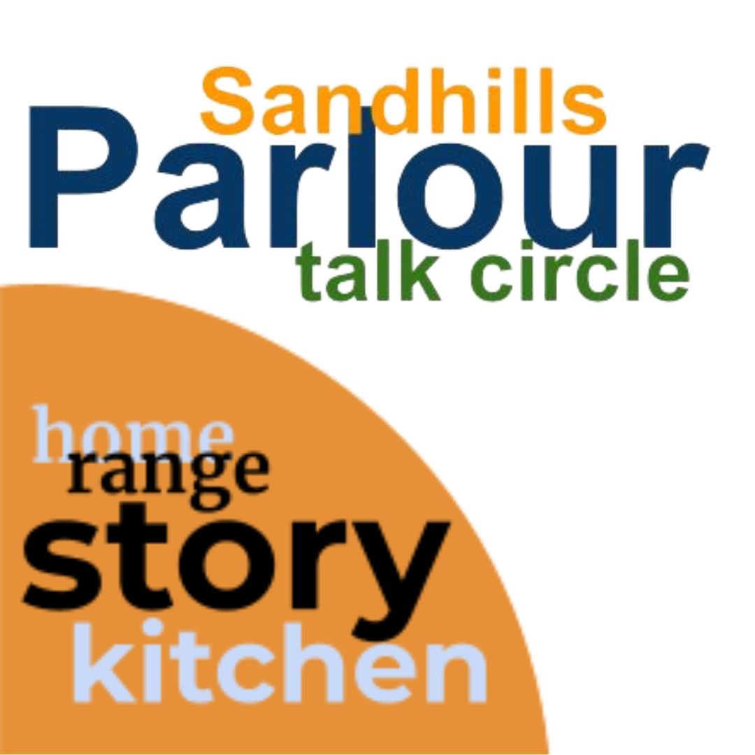 Sandhills Parlour talk circle and Home Range story kitchen logos