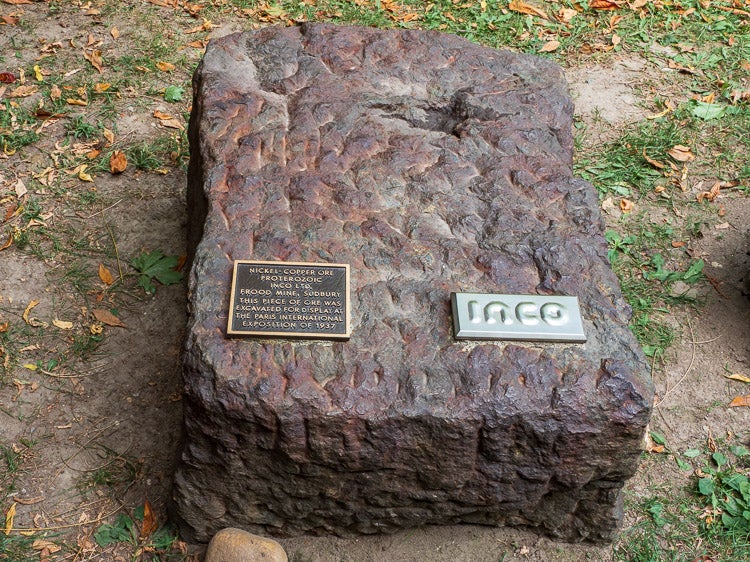 Nickel-copper ore in the Peter Russell Rock Garden.