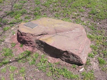 Jacobsville sandstone rock in the Rock Garden.
