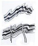 A sketch illustrating erosion process in the Earth.