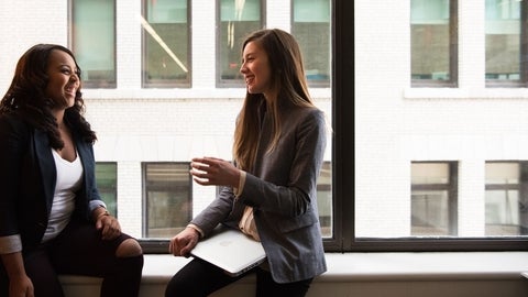 Two women in conversation