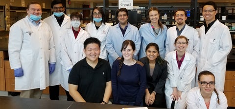 A group of students in the compounding lab