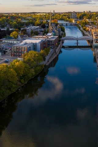 Birds eye view of Kitchener Waterloo