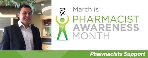Marc André at the Community Health center. March is Pharmacist Awareness Month. Pharmacists Support.