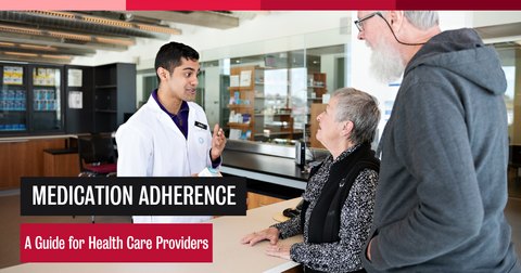 A pharmacist chatting with patients