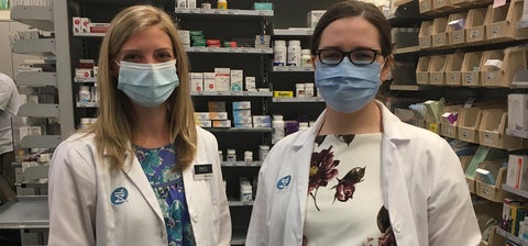 Meghan and her preceptor in the pharmacy