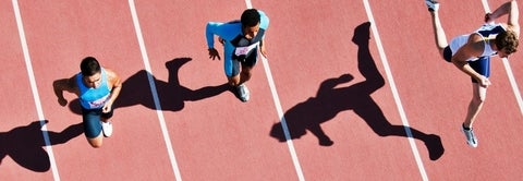 Runners on a track