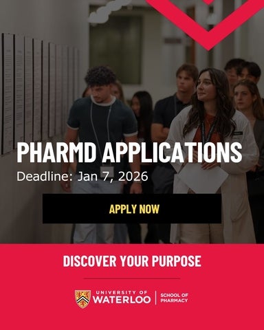 PharmD Applications Deadline Jan 7, 2026. Apply Now. Discover Your Purpose. University of Waterloo School of Pharmacy.