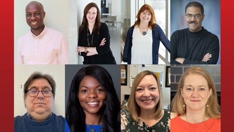 8 researchers and public health staff smiling