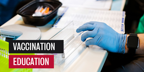 vaccination education with hands preparing needles