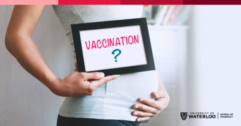 pregnant person holding sign that says 'vaccination'