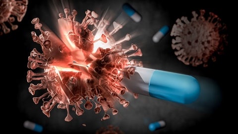 A pill exploding a microbe