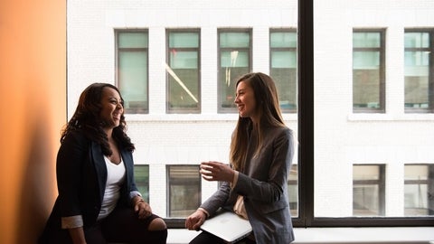 Two women in conversation