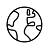 earth icon showing europe and africa