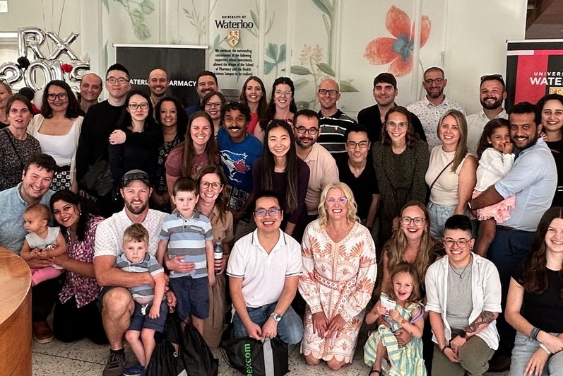 A group of people smiling