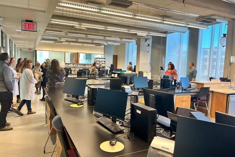 A group of people in a lab