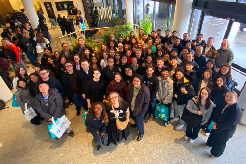 A group of students posing at an event
