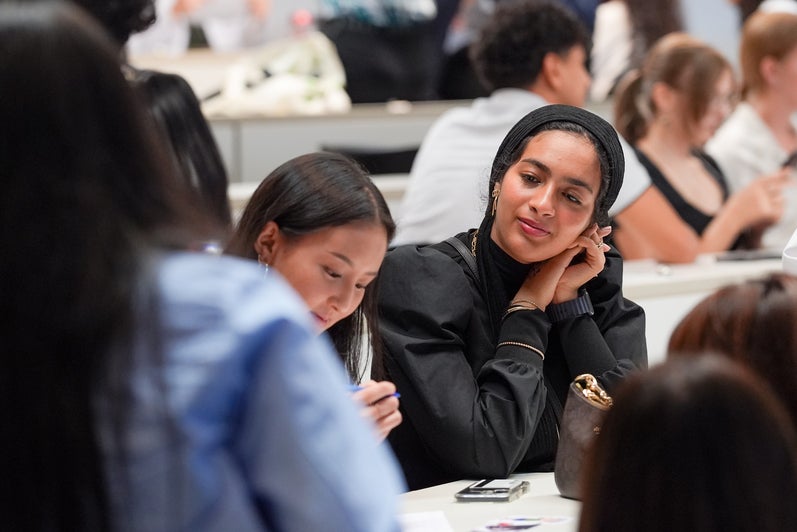 Students in small group discussions