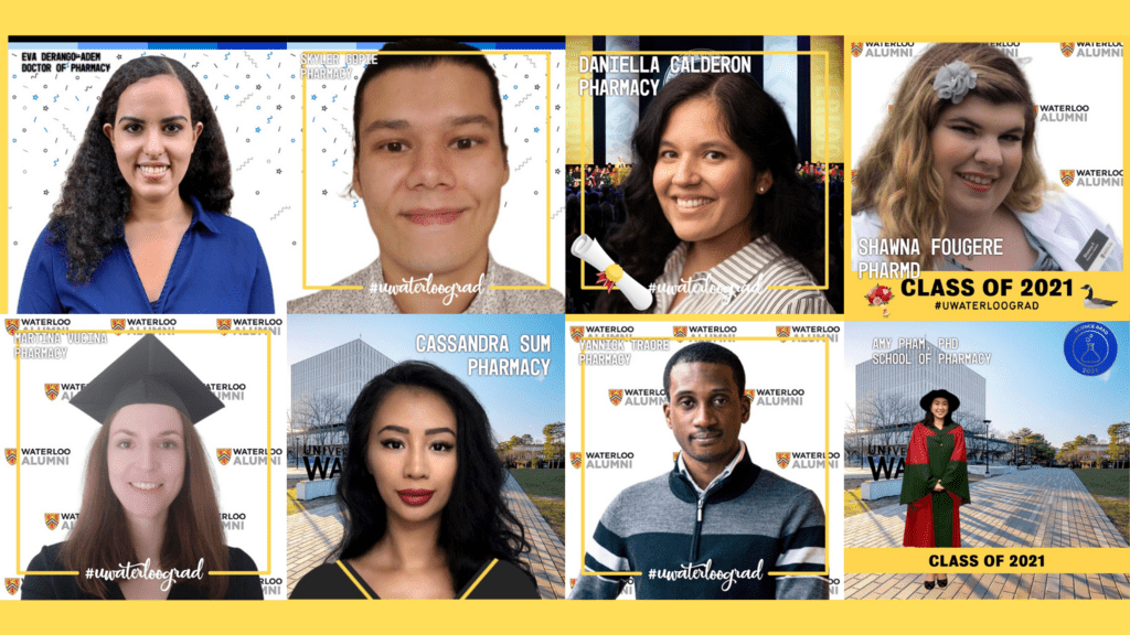 8 smiling graduates in a collage