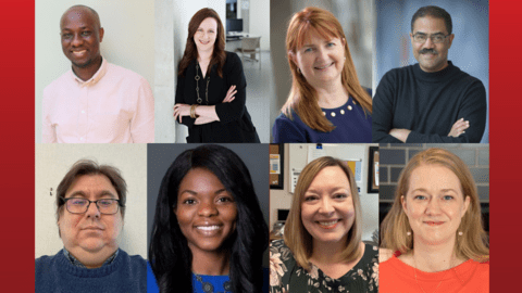 8 researchers and public health staff smiling